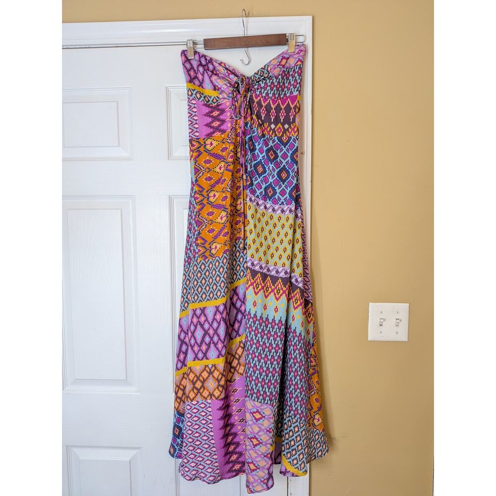 Tigerlily Utopia Trinity Maxi Dress Size 6 Boho Patchwork Print Halter Tie Back - Picture 5 of 11